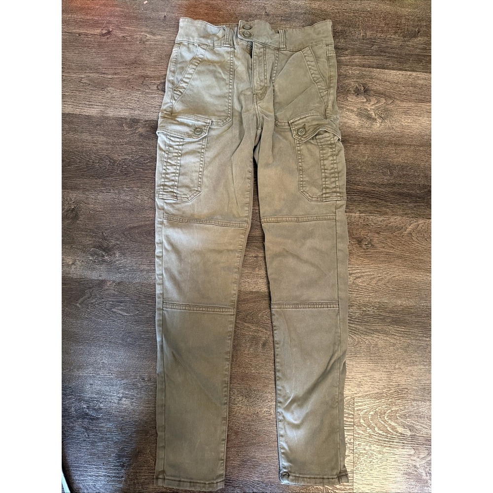 American Eagle Women's Size 8 Green Cargo Pants Super-high Jegging